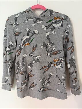 Grey Bugs Bunny Allover Print Hoodie